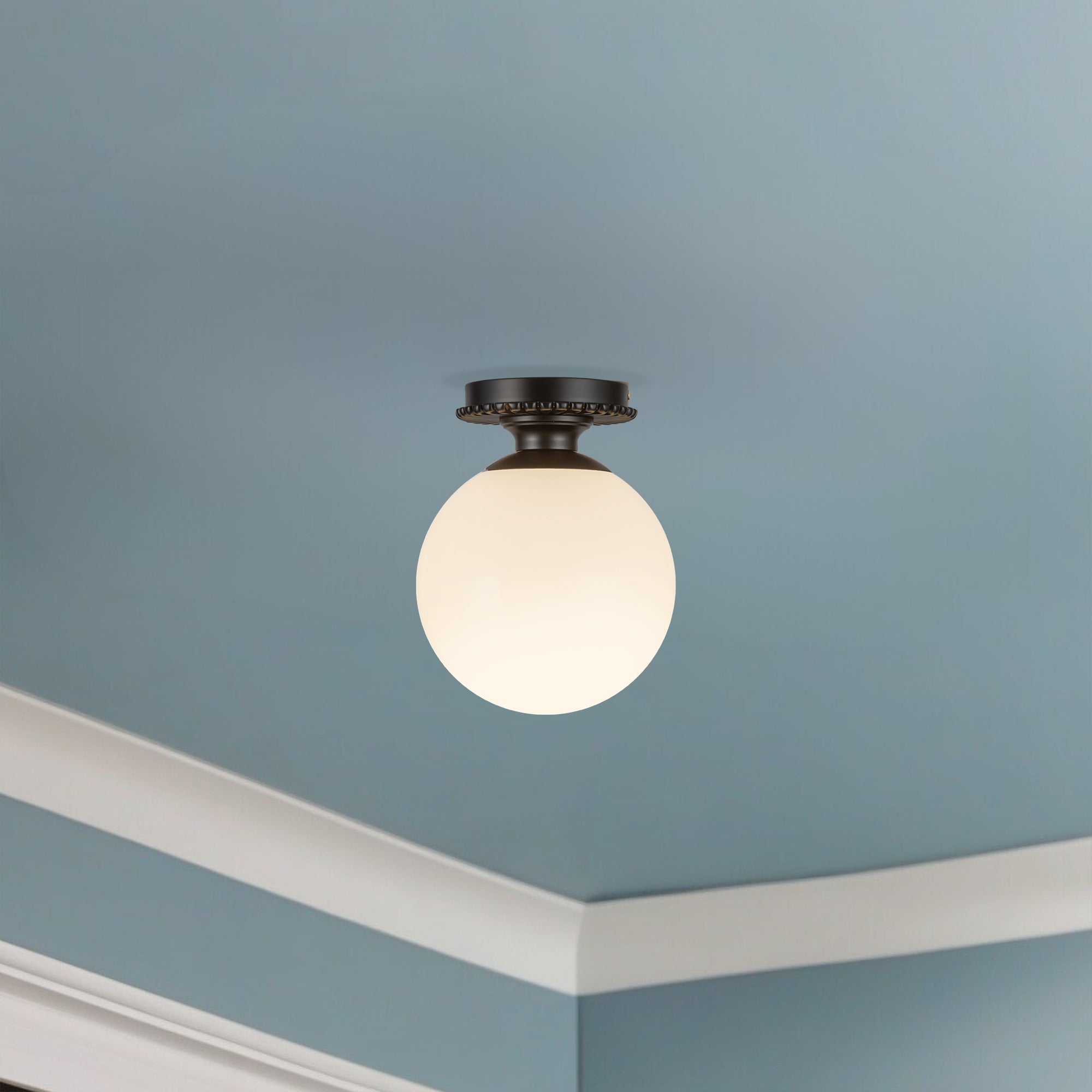 Otis 8-in Steel Semi-Flush Mount