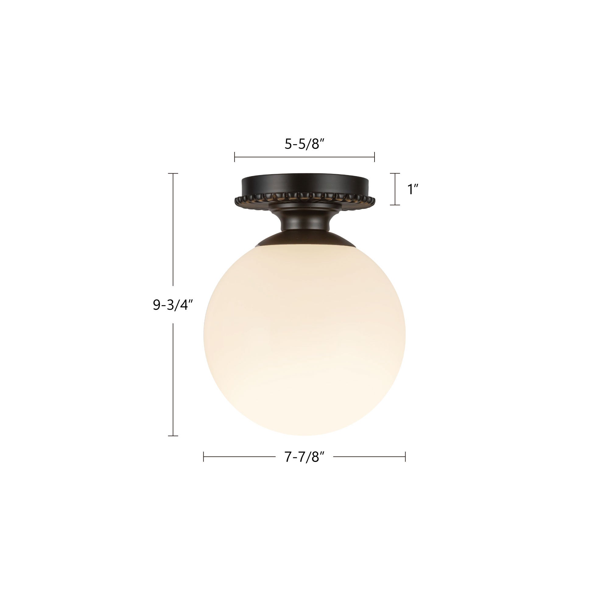 Otis 8-in Steel Semi-Flush Mount