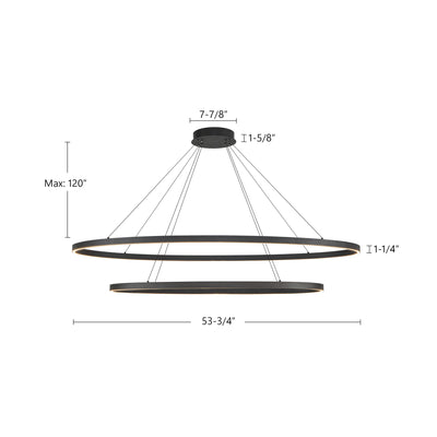 Ovale 2 Layer Aluminum Chandelier