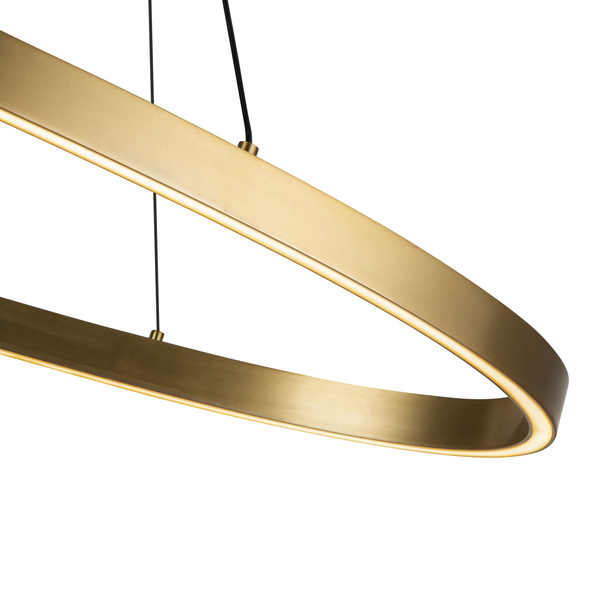 Ovale 40-in Aluminum Linear Pendant