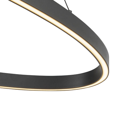 Ovale 40-in Aluminum Linear Pendant