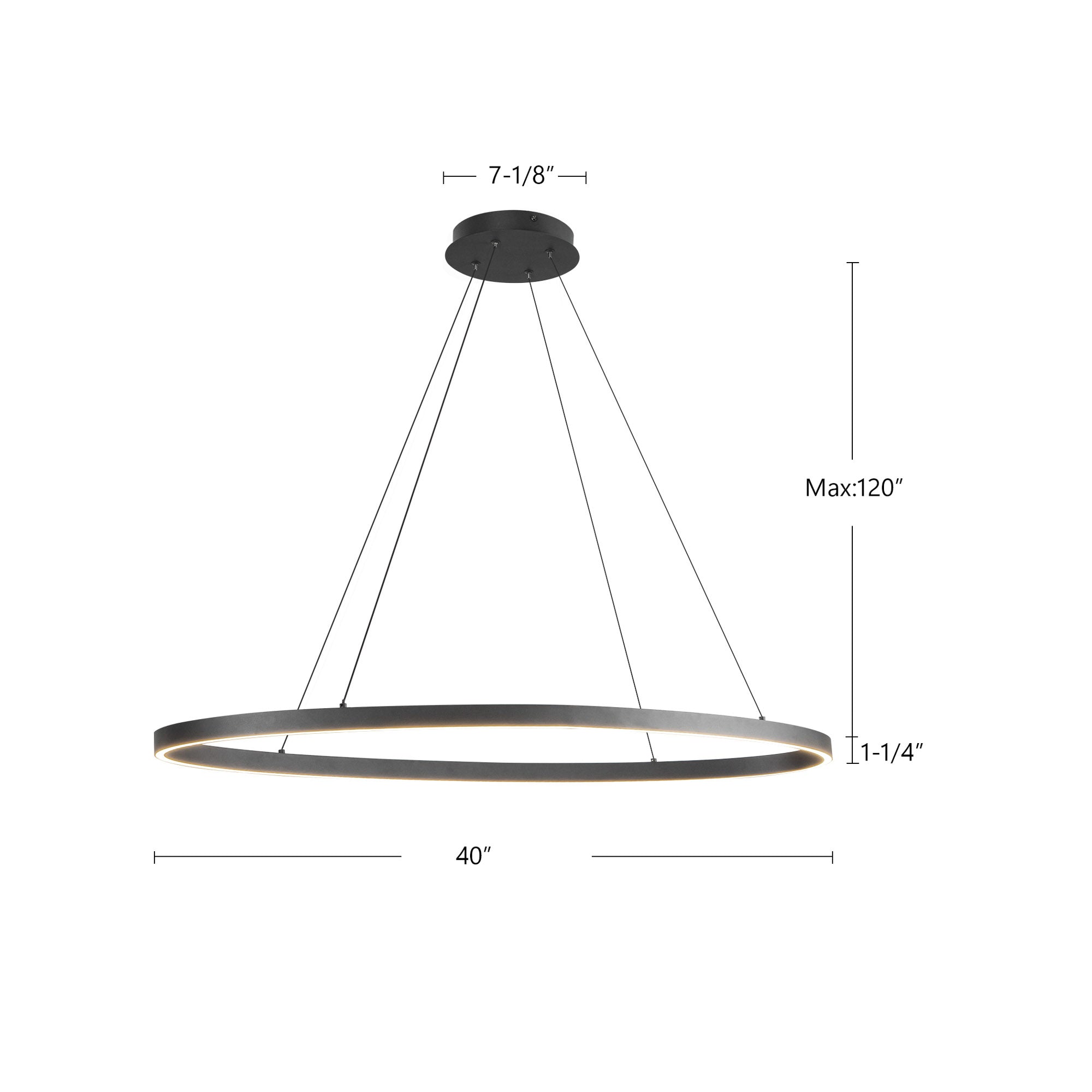 Ovale 40-in Aluminum Linear Pendant
