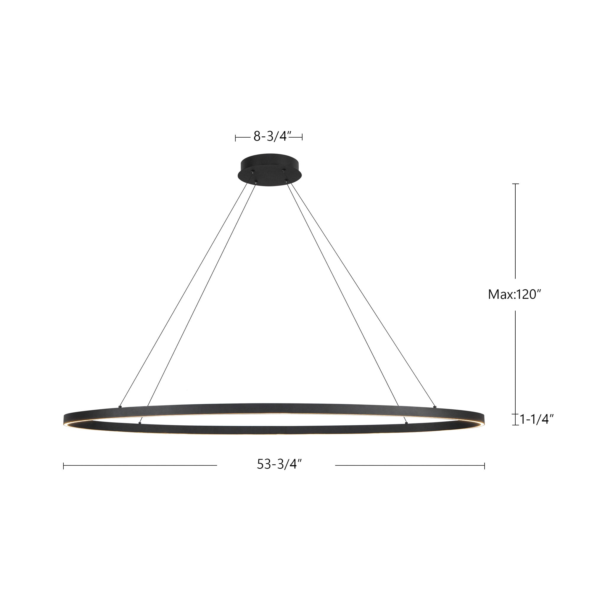 Ovale 53-in Aluminum Linear Pendant