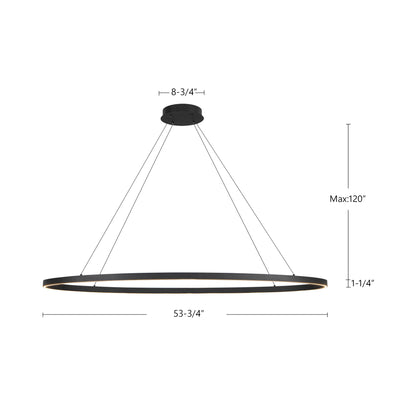 Ovale 53-in Aluminum Linear Pendant