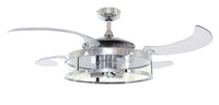 Classic 48 Inch 3 Light Chrome Fan with Retractable Blades