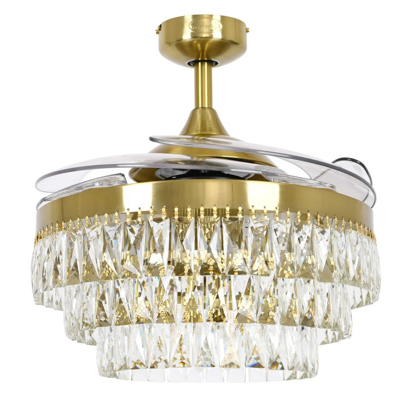 48 Inch Gold Retractable Blade Ceiling Fan