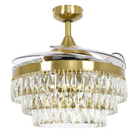 48 Inch Gold Retractable Blade Ceiling Fan