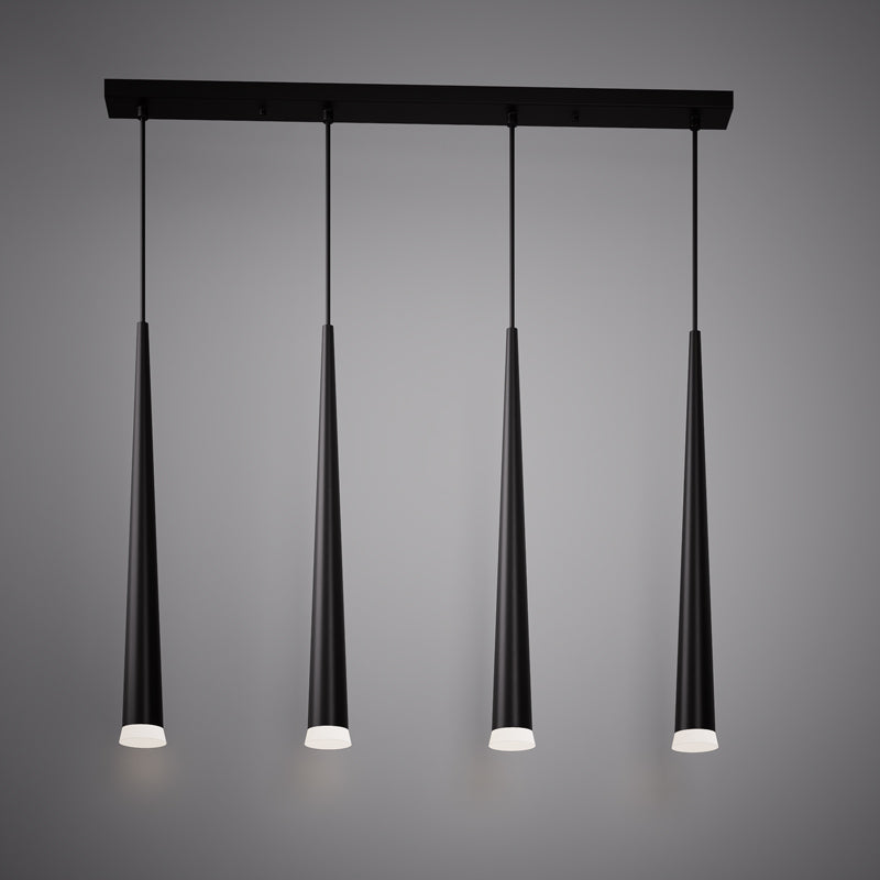 4 Lights Vega 4-light linear Matte Black  Dimmable 100W