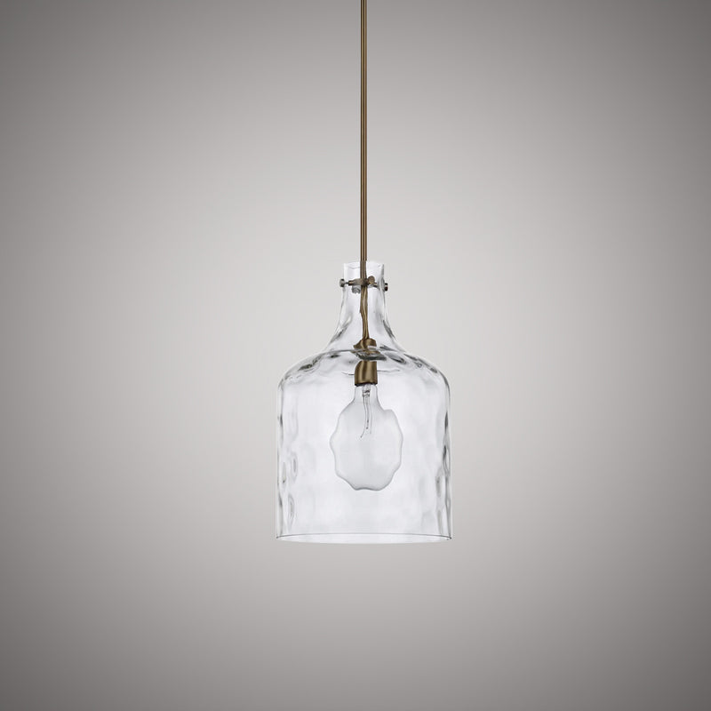 1 Lights Hazel 7-in Pendant Aged Brass  Dimmable 60W