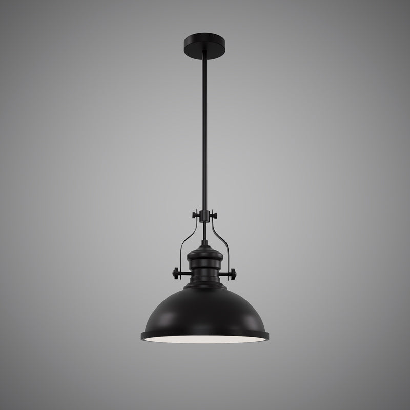 1 Lights 12-in Pendant Matte Black  Dimmable 60W