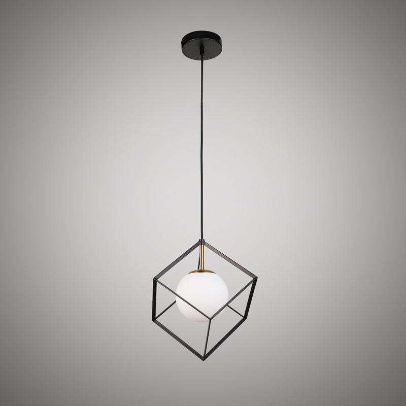 1 Lights Cubo 1-light pendant Aged Brass/Matte Black  Dimmable 60W