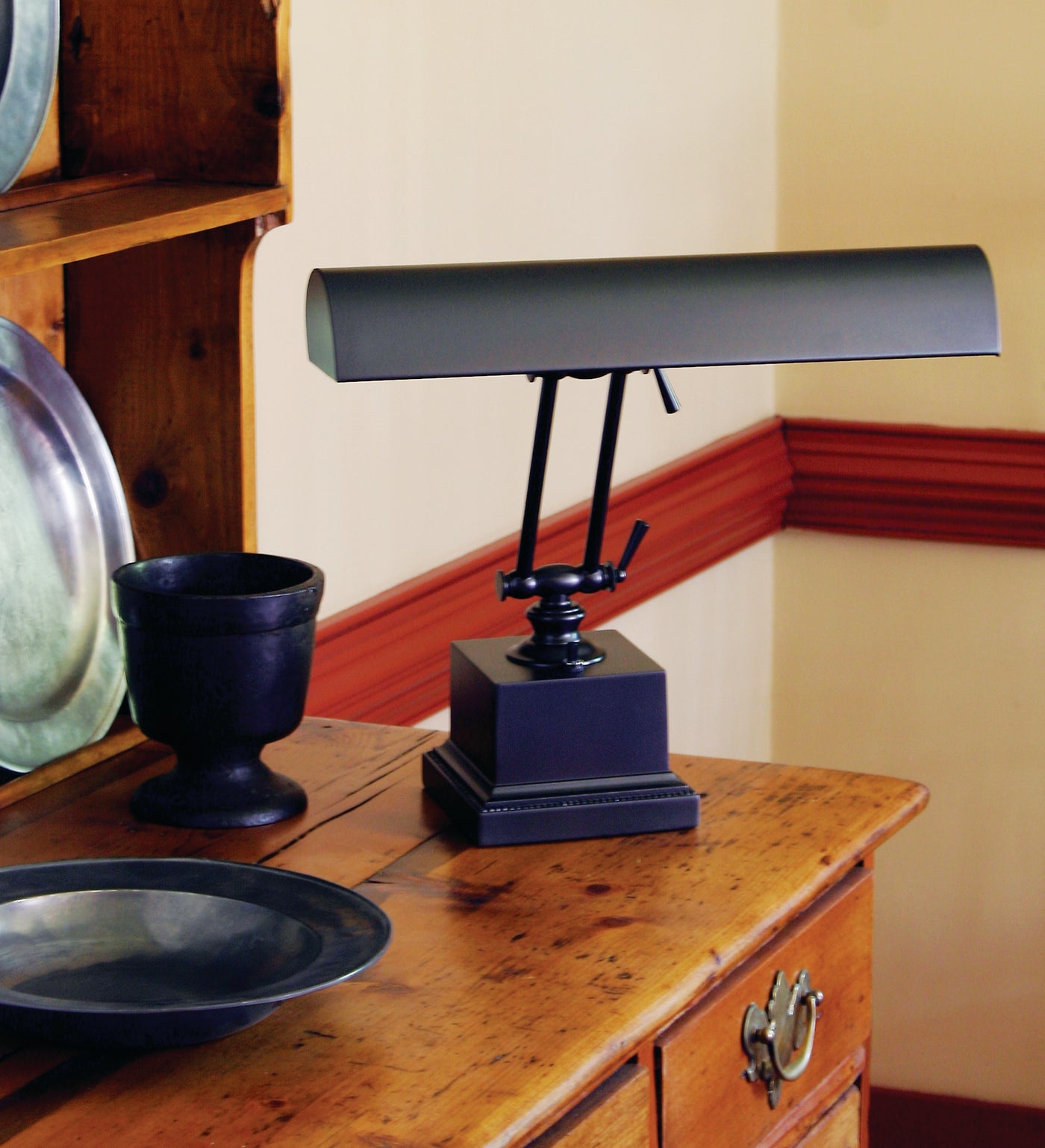 13-inch Piano/desk Mahogany Bronze Desk Lamp