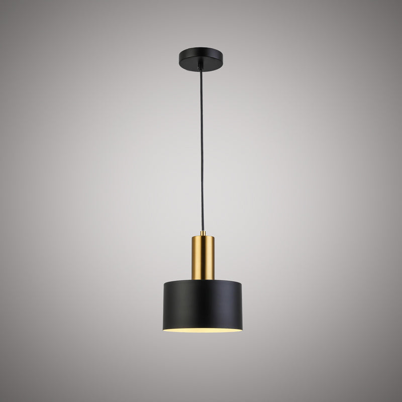 1 Lights Alpine 8-in Pendant Aged Brass/Matte Black  Dimmable 60W