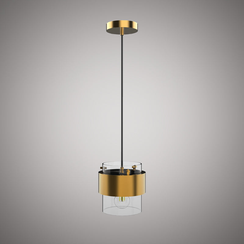 1 Lights Grace 7-in Clear Glass Pendant Aged Brass