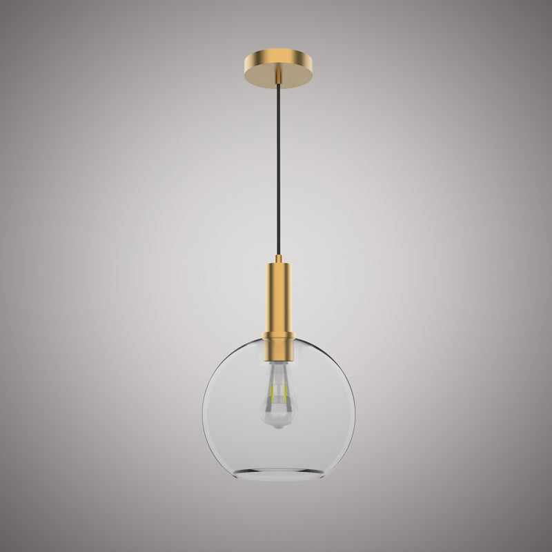 1 Lights Haven 10-in Clear Glass Pendant  Aged Brass