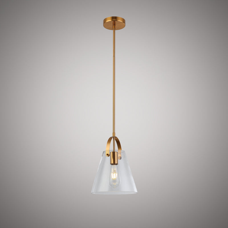 1 Lights Dakota Pendant  Aged Brass  Dimmable 60W
