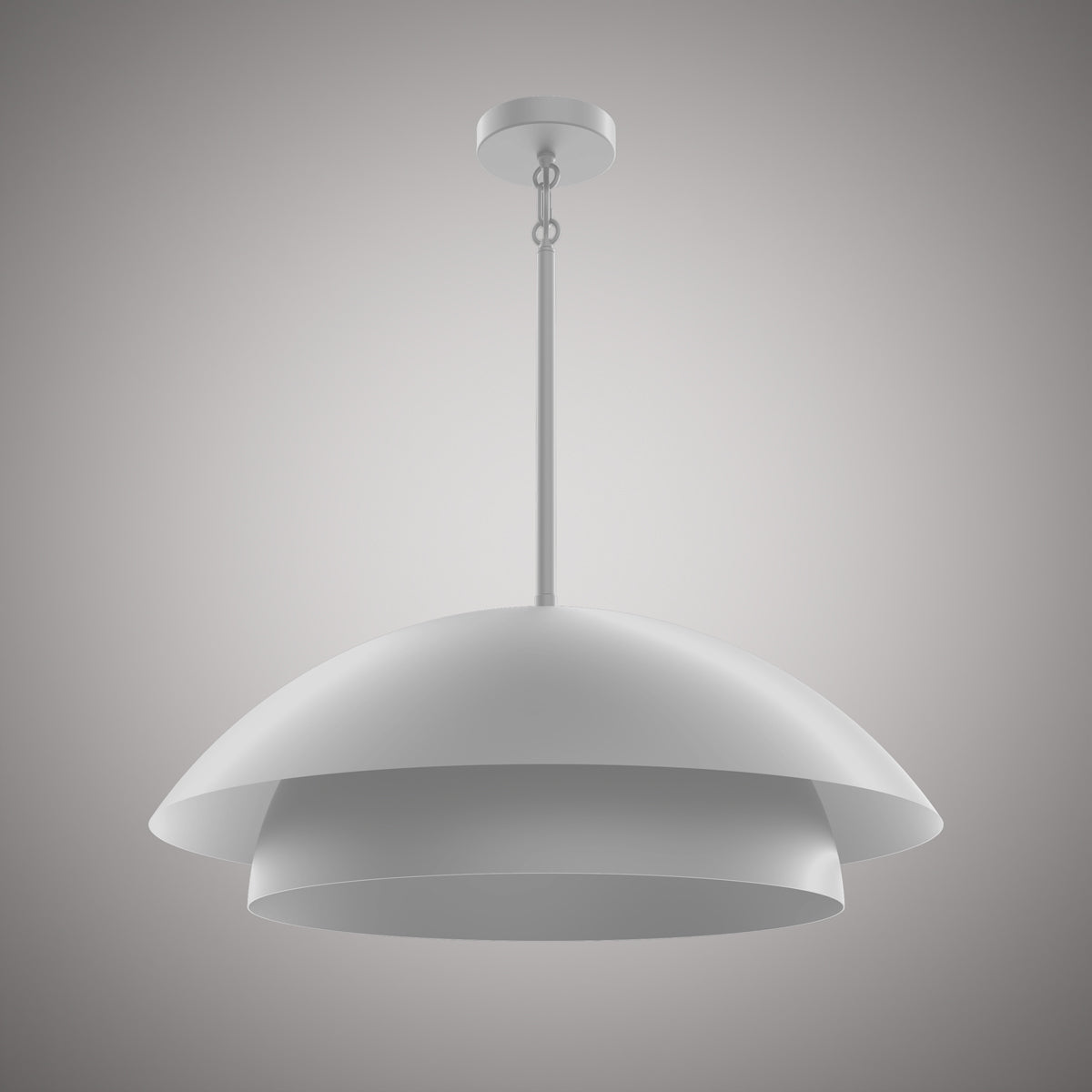 1 Lights Duo 24-in Pendant Matte White  Dimmable 60 W