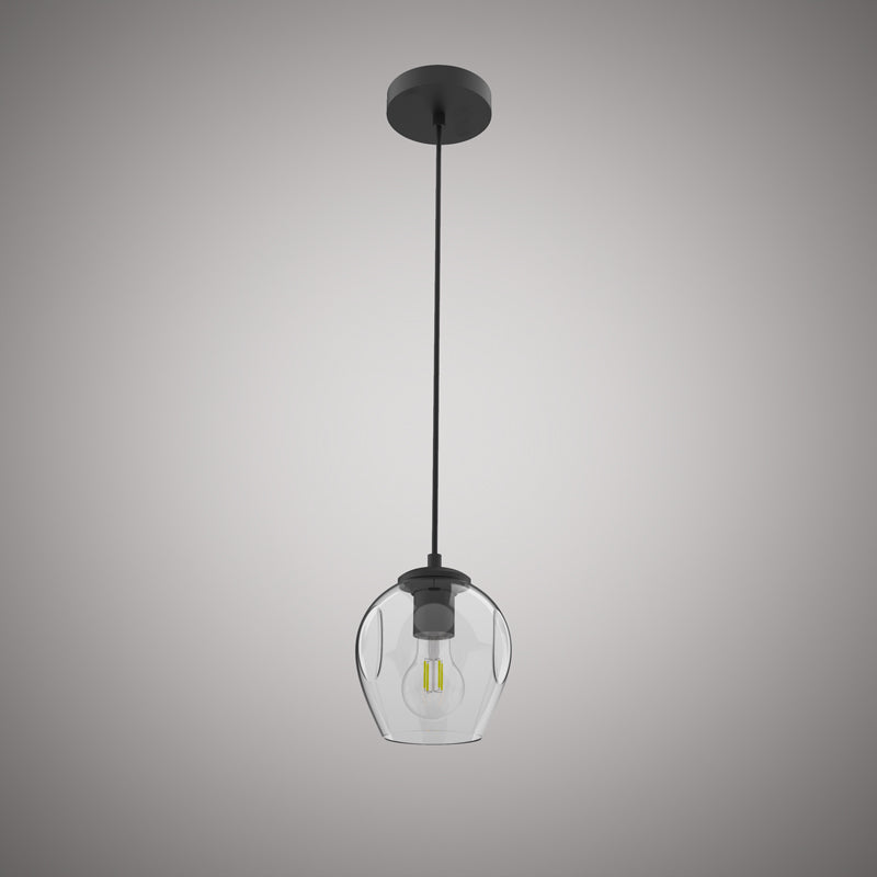 1 Lights Ellen 1-light pendant Matte Black  Dimmable 60W