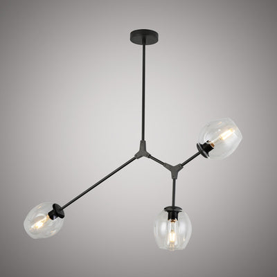 Ellen 3-Light Matte Black Chandelier Dimmable 180W