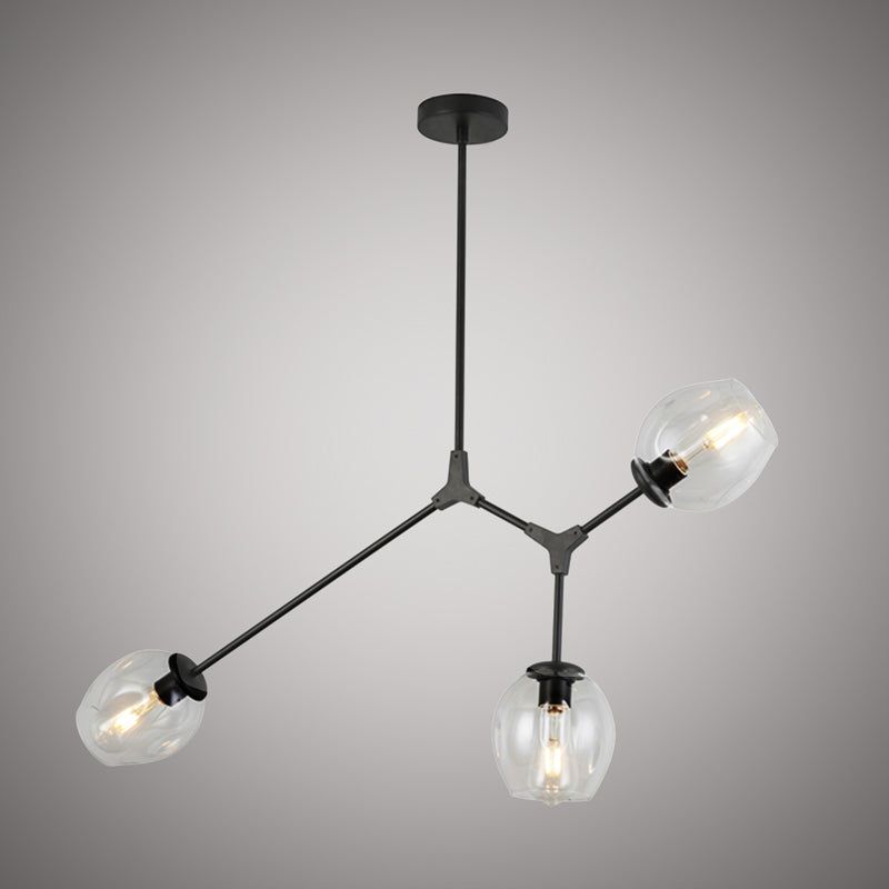 3 Lights Ellen 3-light Chandelier Matte Black  Dimmable 180W