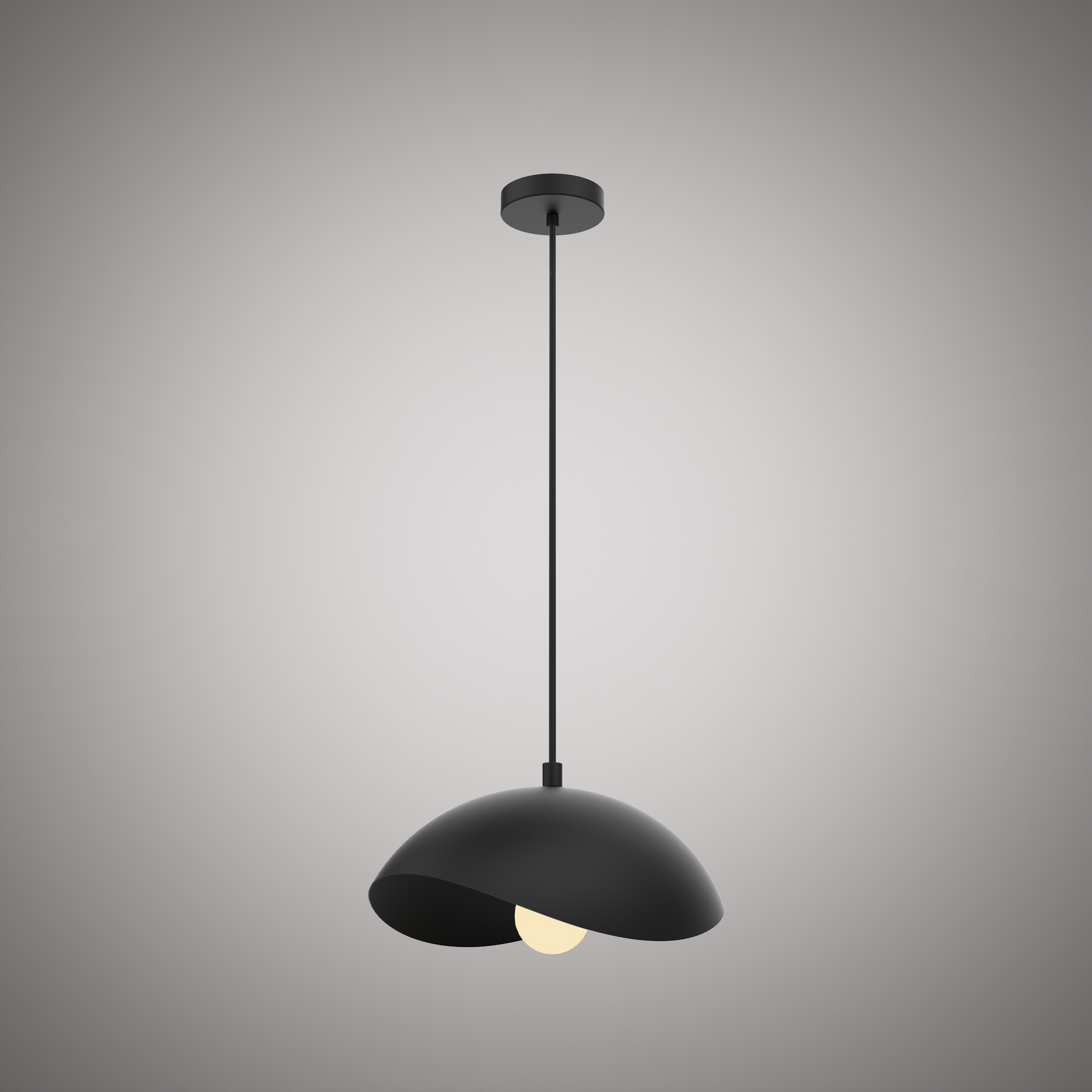 1 Lights Radio 11-in Pendant  Matte Black  Dimmable 60W
