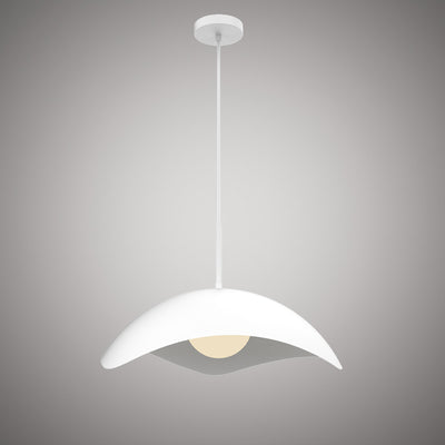 Radiance 1-Light Matte White Outside/White Inside Pendant Dimmable 60W