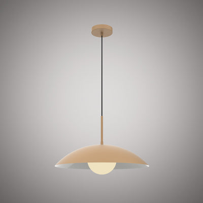 Nordic 1-Light Beige Outside/Matte White Inside Pendant Dimmable 60W