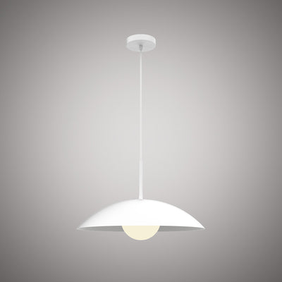 Nordic 1-Light Matte White Outside/Matte White Inside Pendant Dimmable 60W