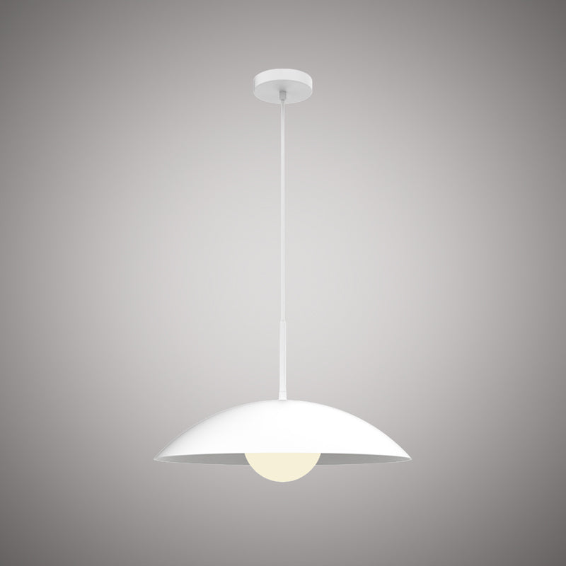 1 Lights Nordic Pendant Matte White Outside/Matte White Inside  Dimmable 60W