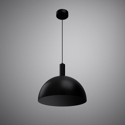 Archi 1-Light 16-in Matte Black Outside/White Inside Pendant Dimmable 60W