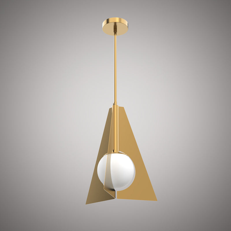1 Lights Pulsar Pendant Aged Brass  Dimmable 60W