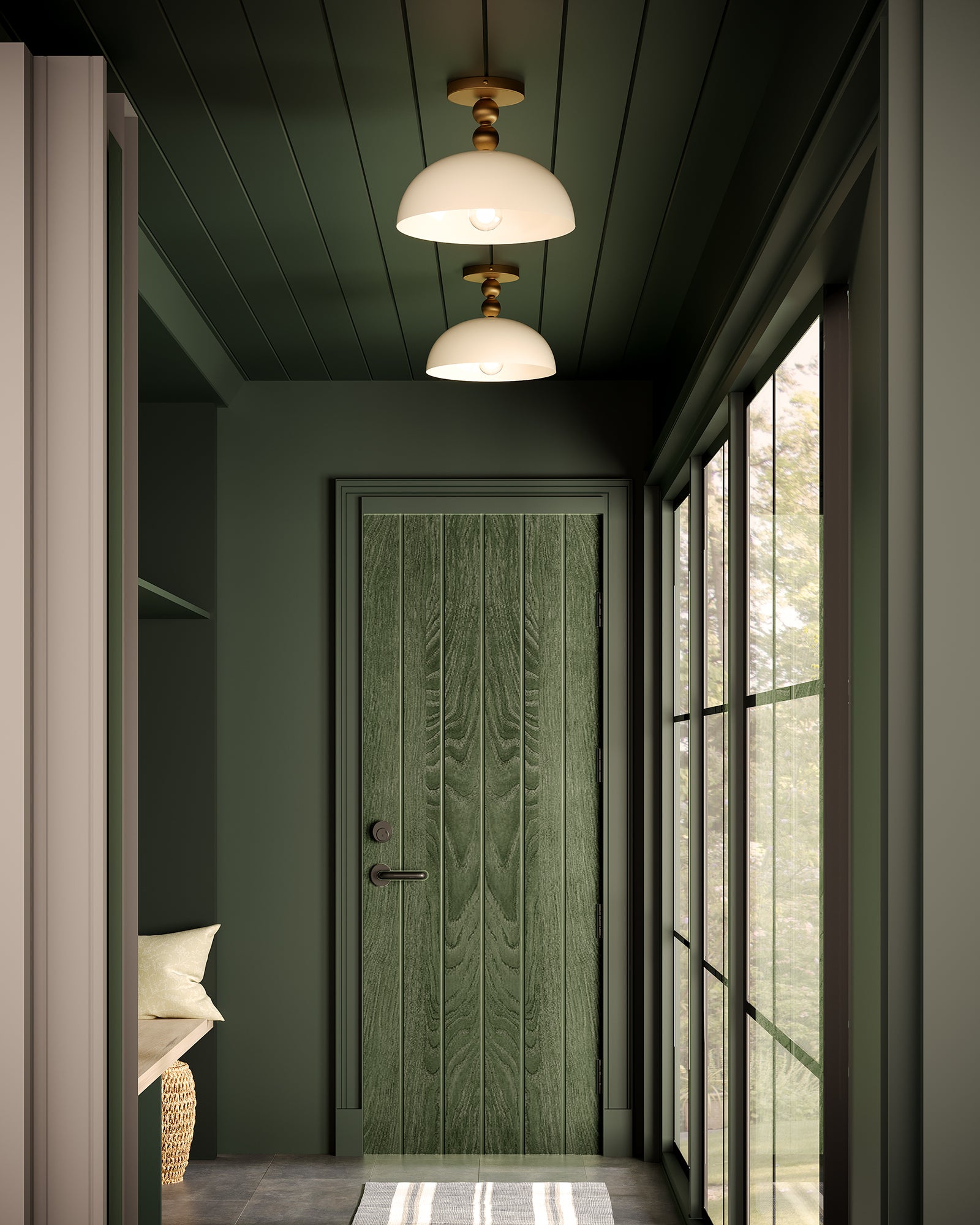 Paisley 12-in Steel Semi-Flush Mount