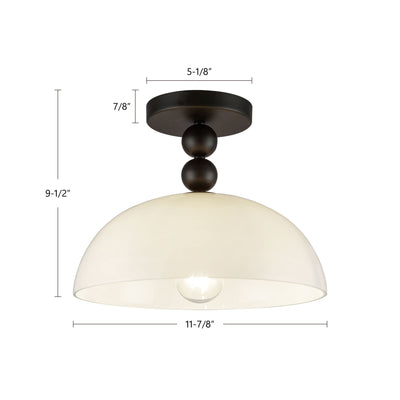 Paisley 12-in Steel Semi-Flush Mount