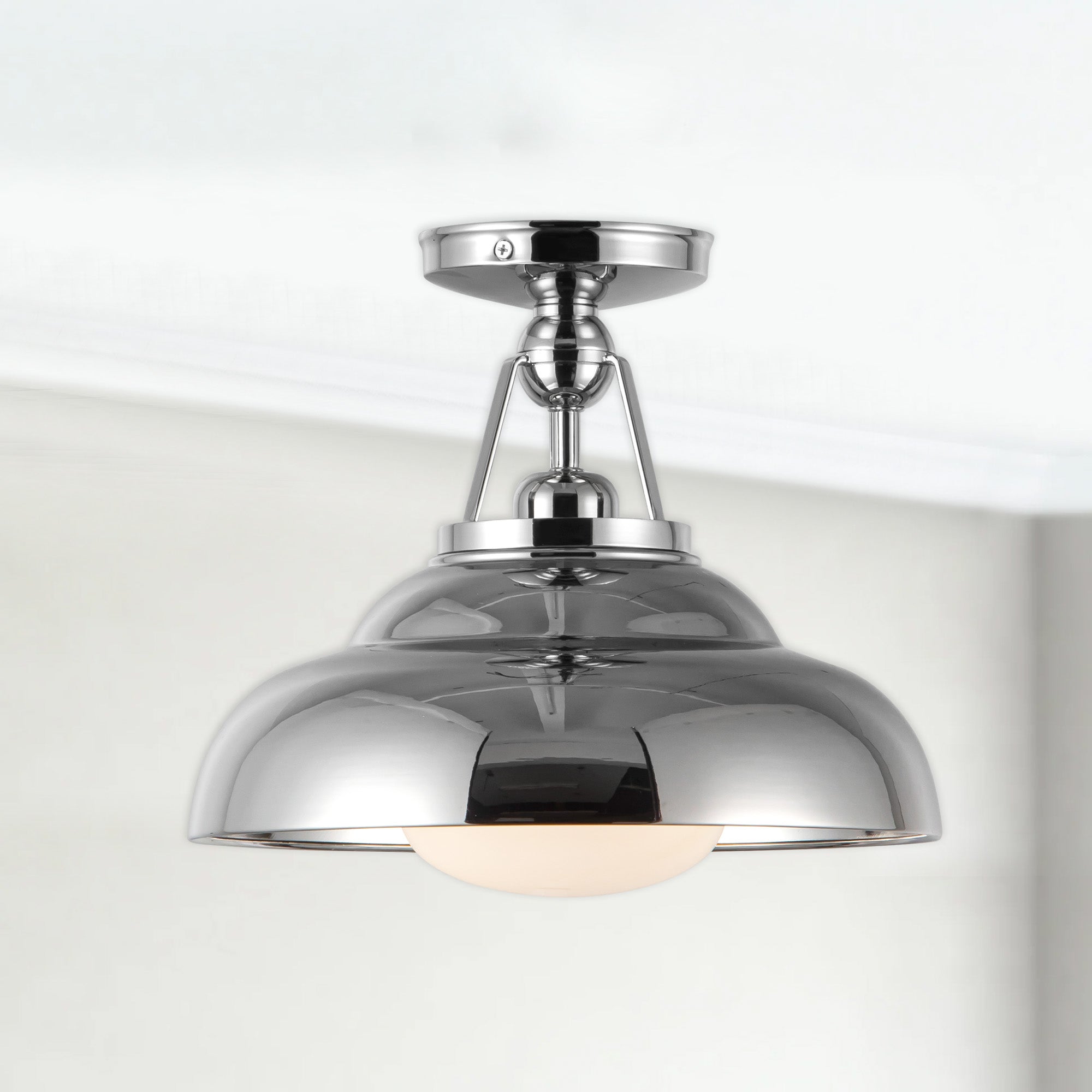Palmetto 12-in Steel Semi-Flush Mount