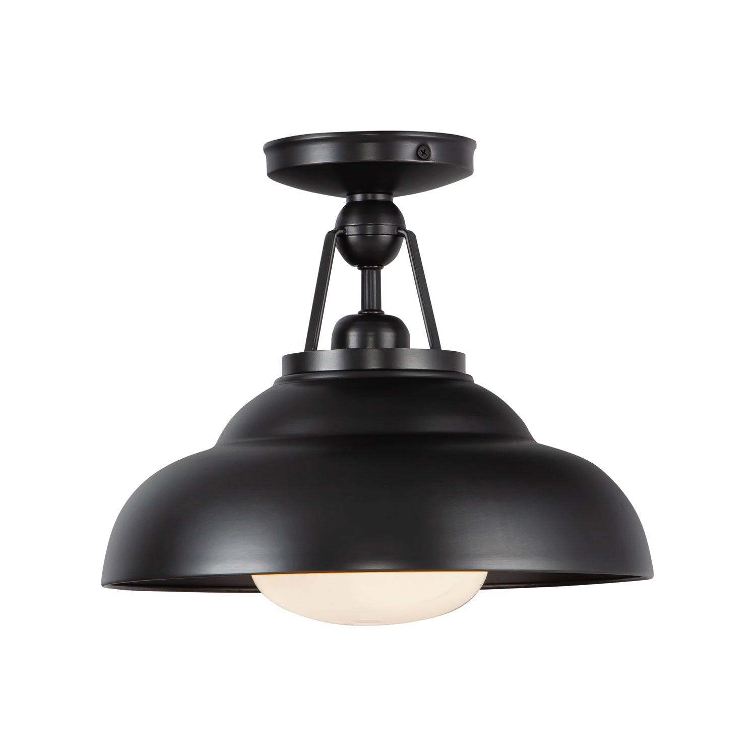 Palmetto 12-in Steel Semi-Flush Mount