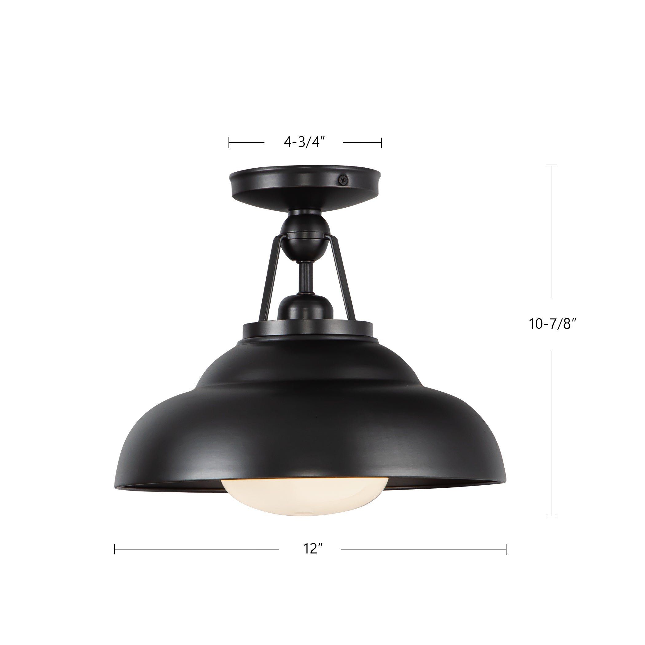 Palmetto 12-in Steel Semi-Flush Mount