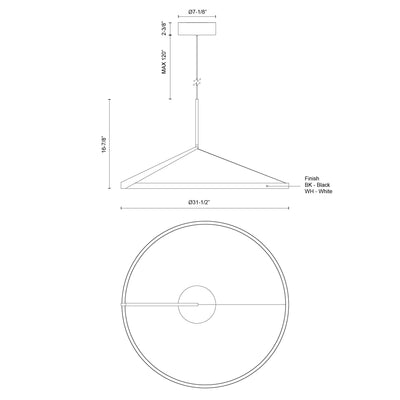 Roda 31-in Aluminum Pendant