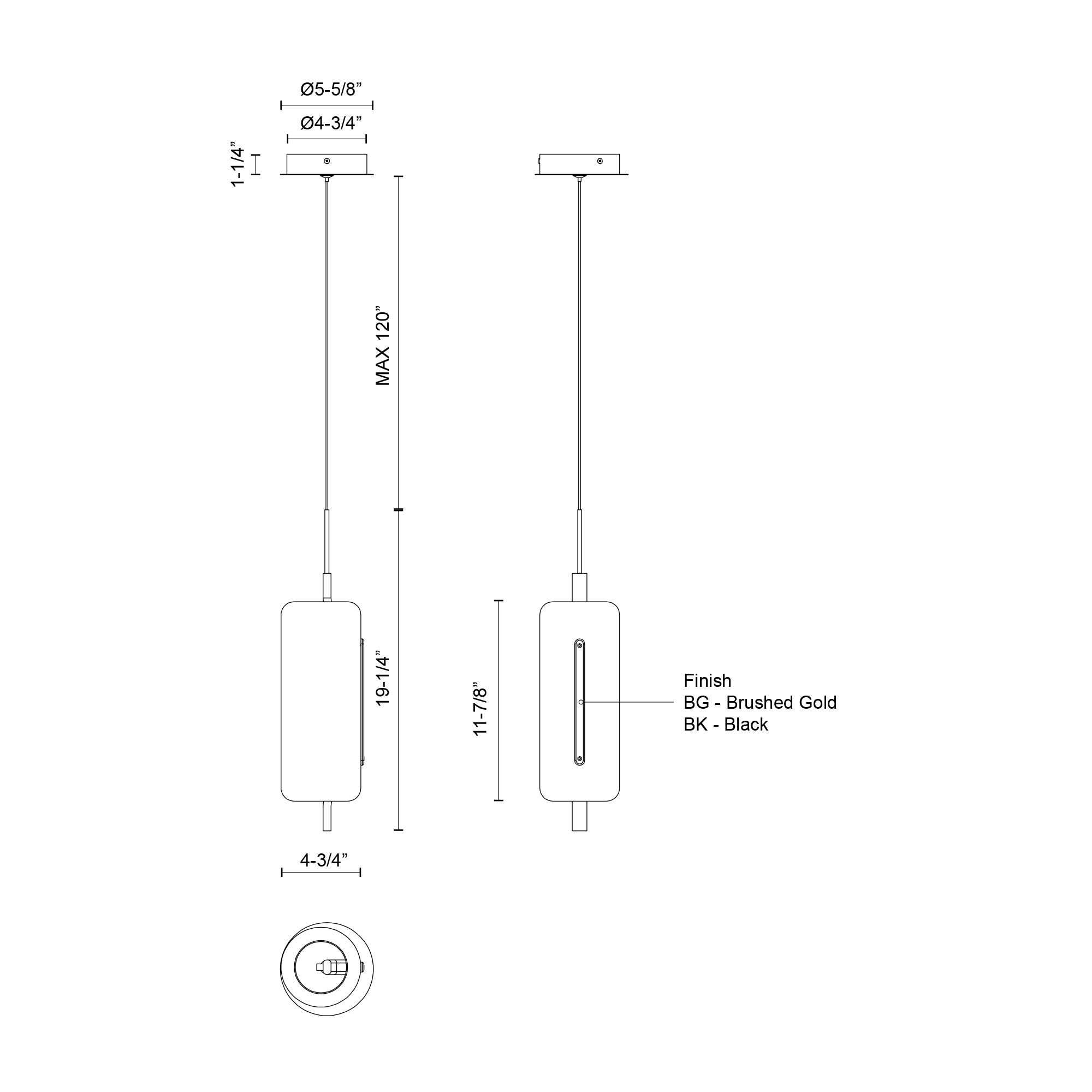 Hilo 5-in Aluminum Pendant