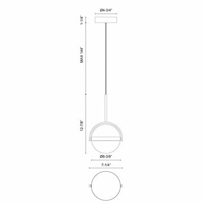 Globo 7-in Steel Pendant