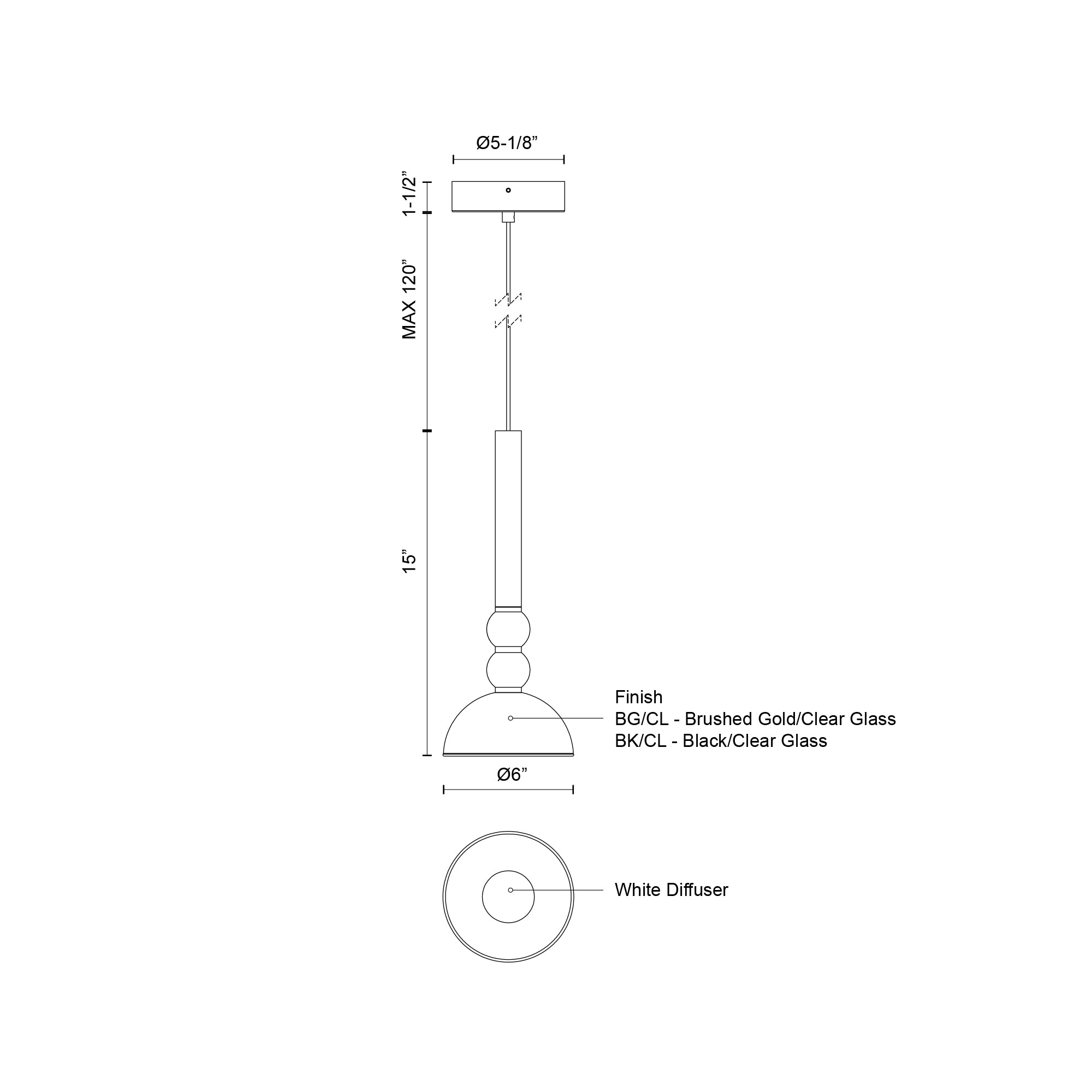 Rise 6-in LED Mini Pendant