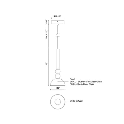 Rise 6-in LED Mini Pendant