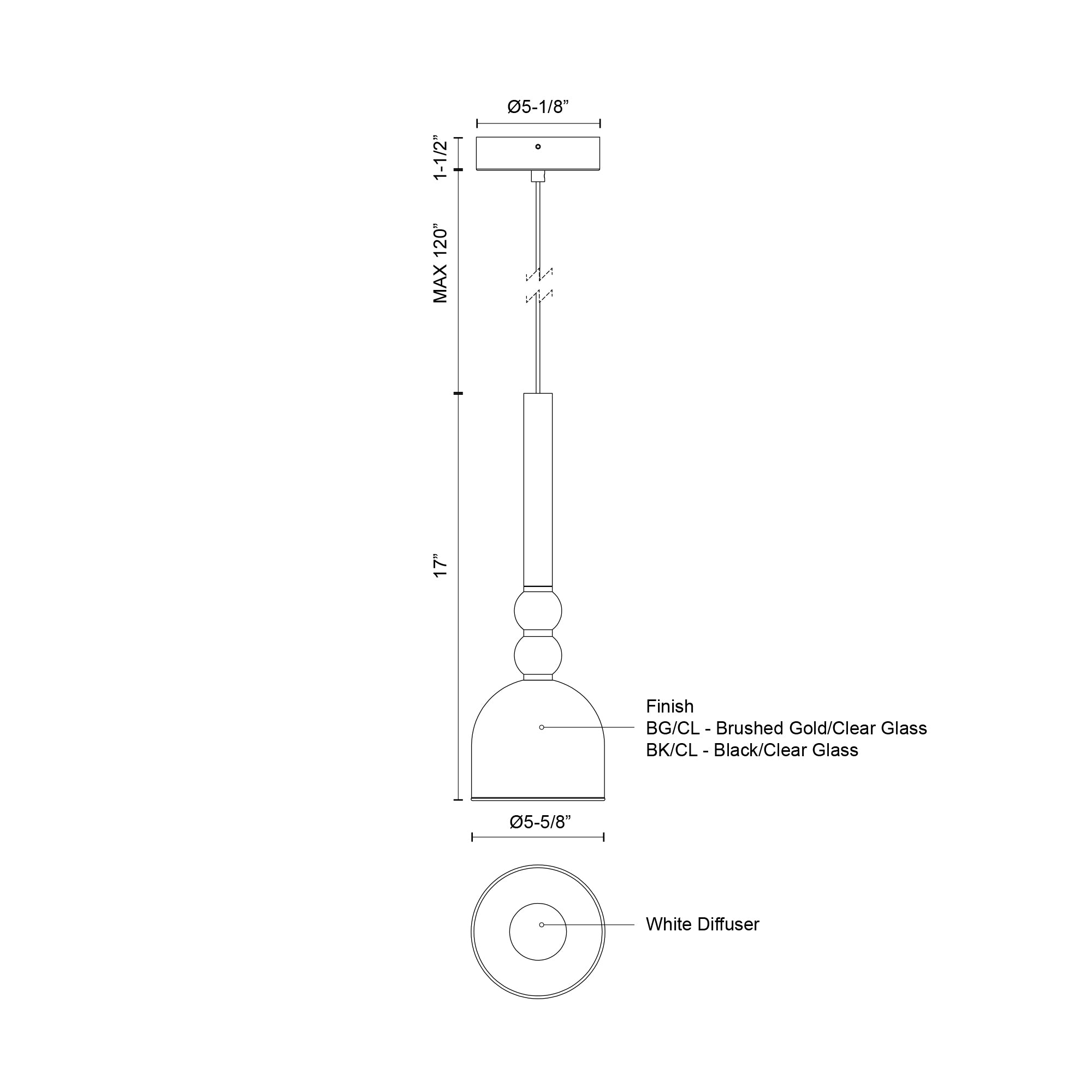 Rise 6-in Dimmable LED Pendant