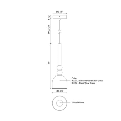 Rise 6-in Dimmable LED Pendant
