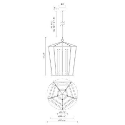 Delphine 29-in Steel Pendant
