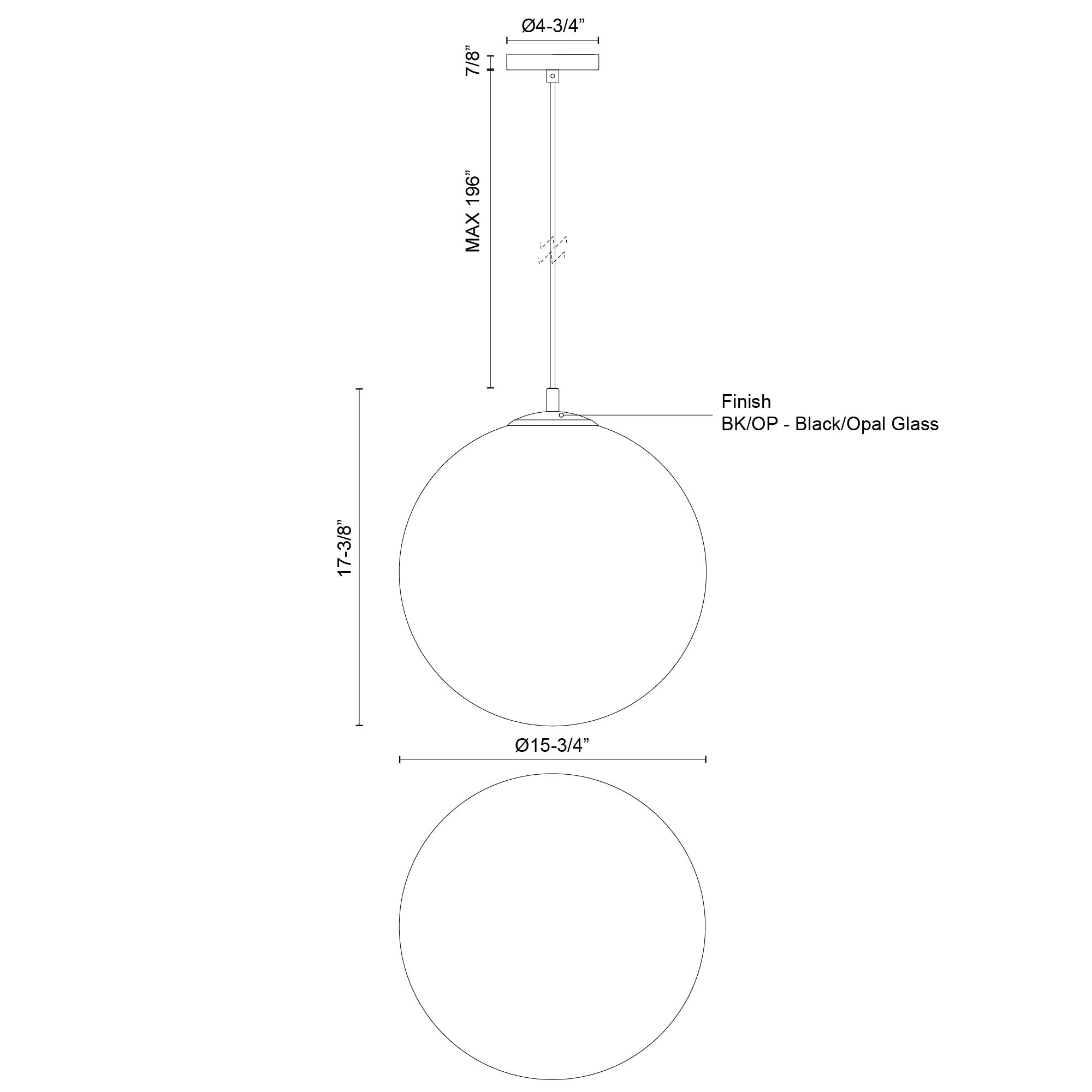 Marco 16-in (196-in Wire) Steel Pendant