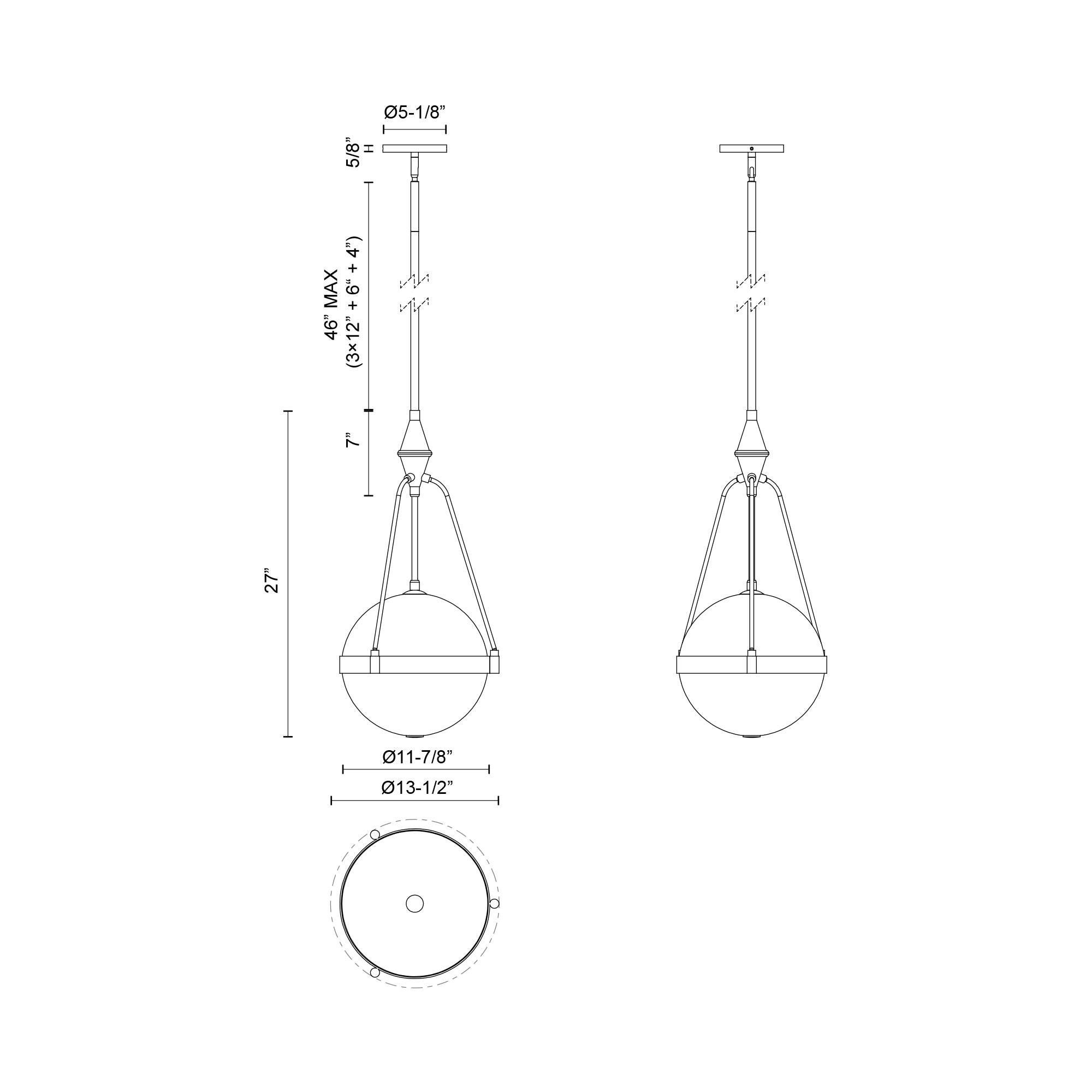 Harmony 14-in Steel Pendant