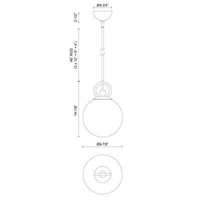 Fiore 10-in Steel Pendant