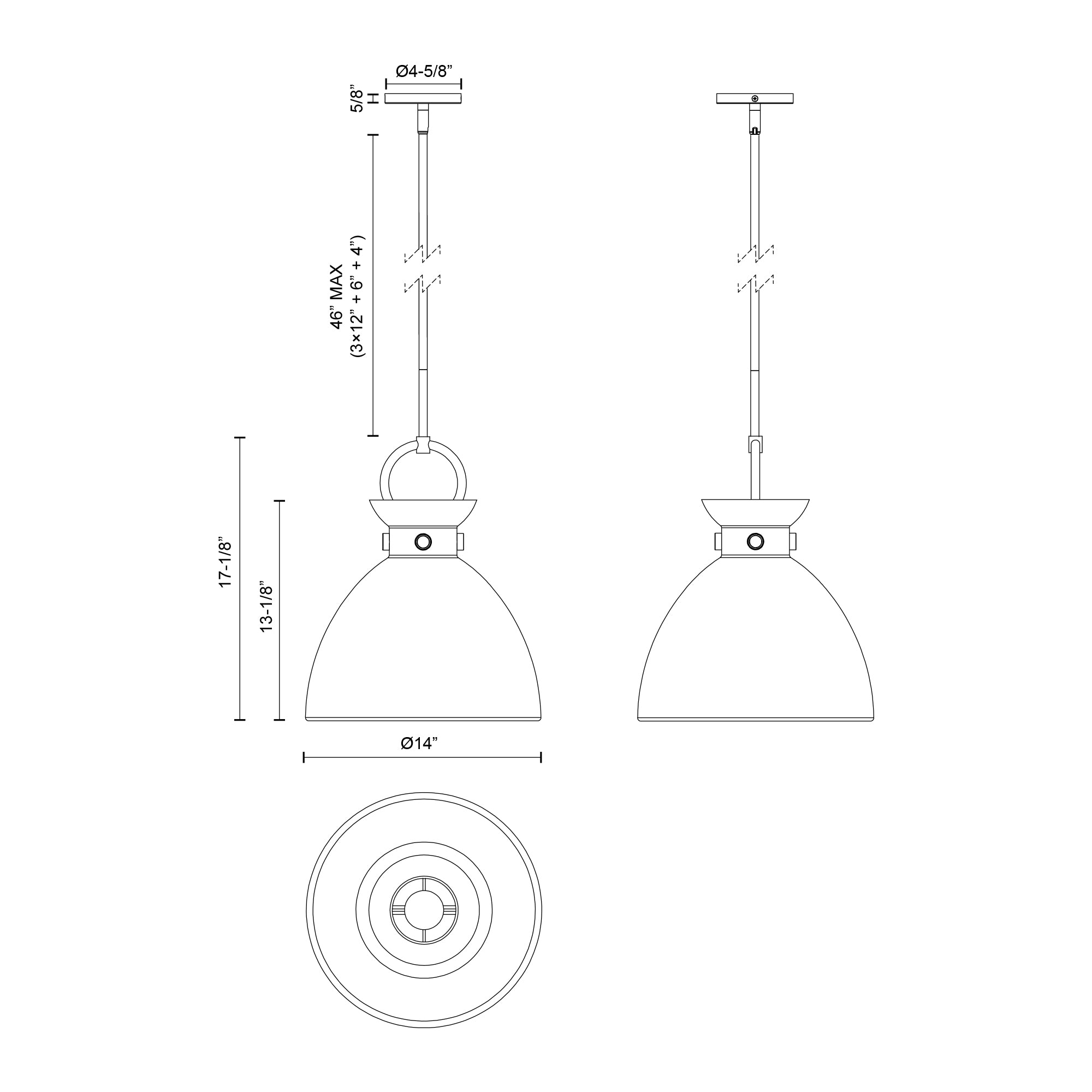 Waldo 14-in 1 Light Socket Pendant