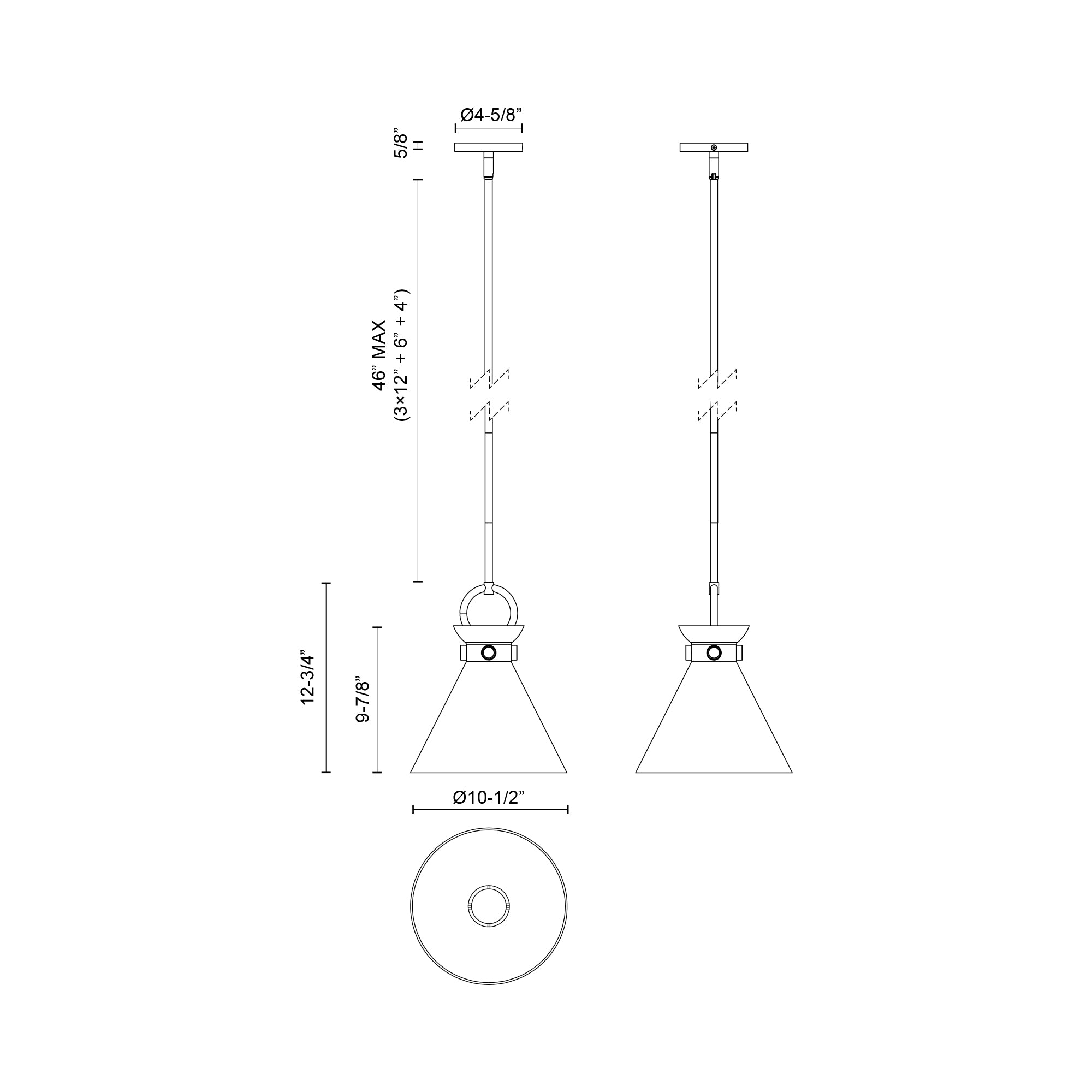 Emerson 11-in Steel Pendant