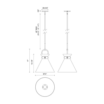 Emerson 14-in Steel Pendant